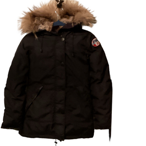 Pajar Black Snow Jacket with detachable real fur trimmed Tan Fur Hood